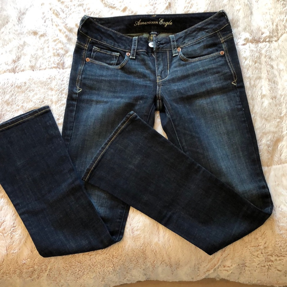 American Eagle Dark Wash Skinny Kick Short